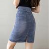 Spring Summer Plus Size Skirt for Women High Waist Large Size Slit Black or Blue Jeans Skirts Korean Slim Femme A-line Skirt