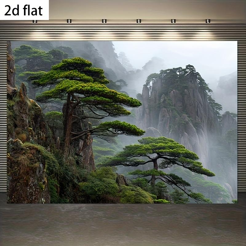 Chinese Landscape Tapestry Polyester Fiber Wall Decoration for Living Room Bedroom Office Home Decorative Artistic Tapestry 100X70CM