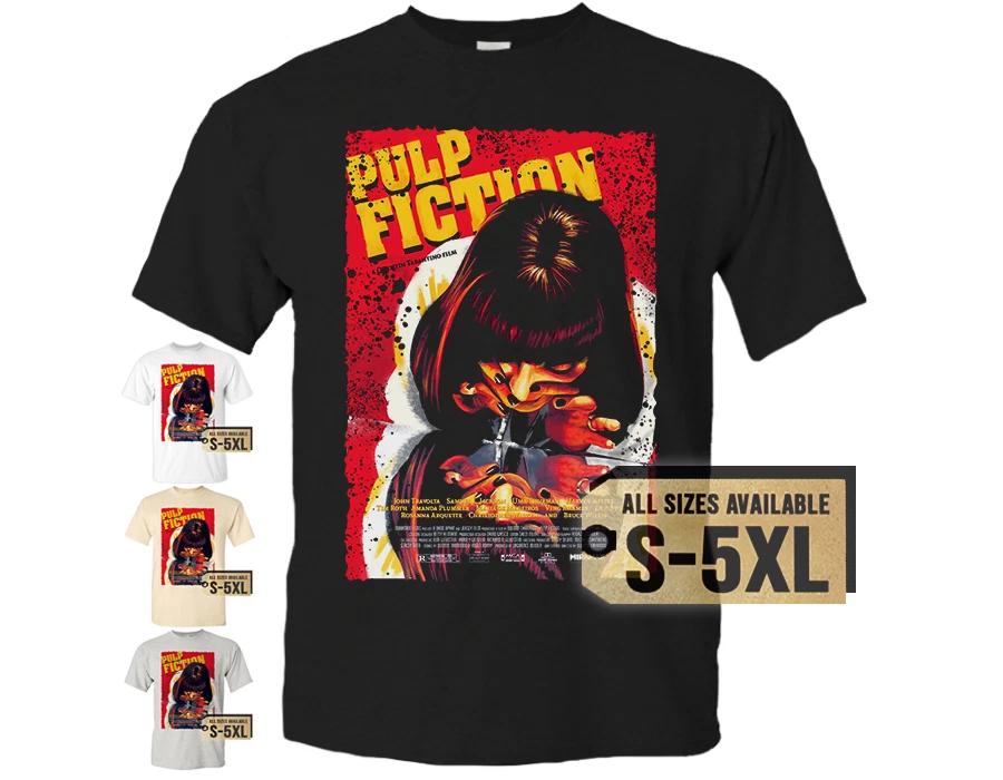 Футболка PULP FICTION Tee V21 Постер к фильму Винтажная Натуральный Черный Белый S - 5XL S