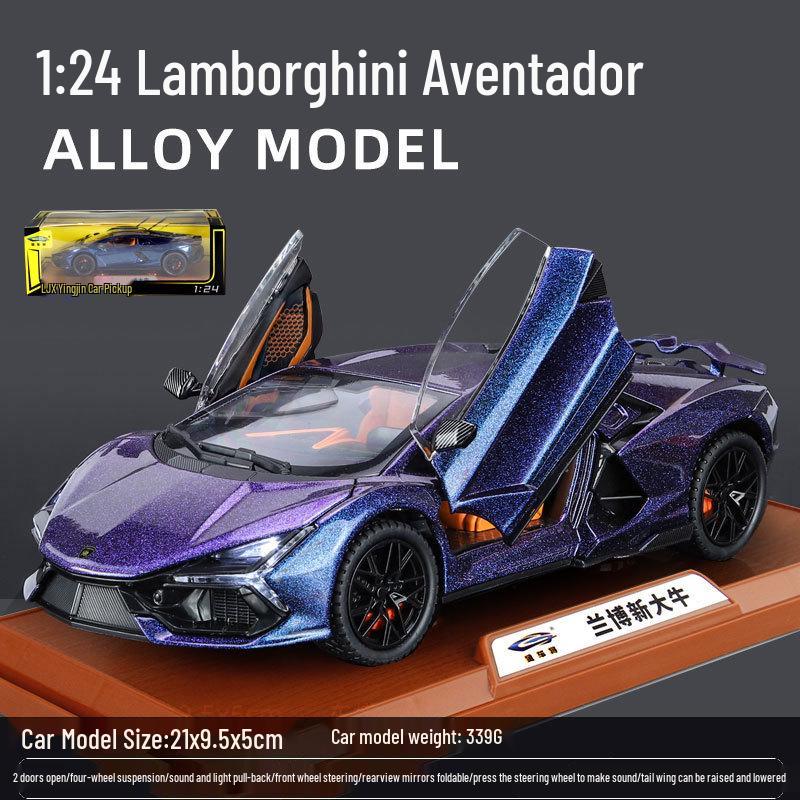 1:32 Lamborghini Revuelto Sports Car Model - Alloy, Scissor Doors, Sound & Light, Pull-back Simulation.