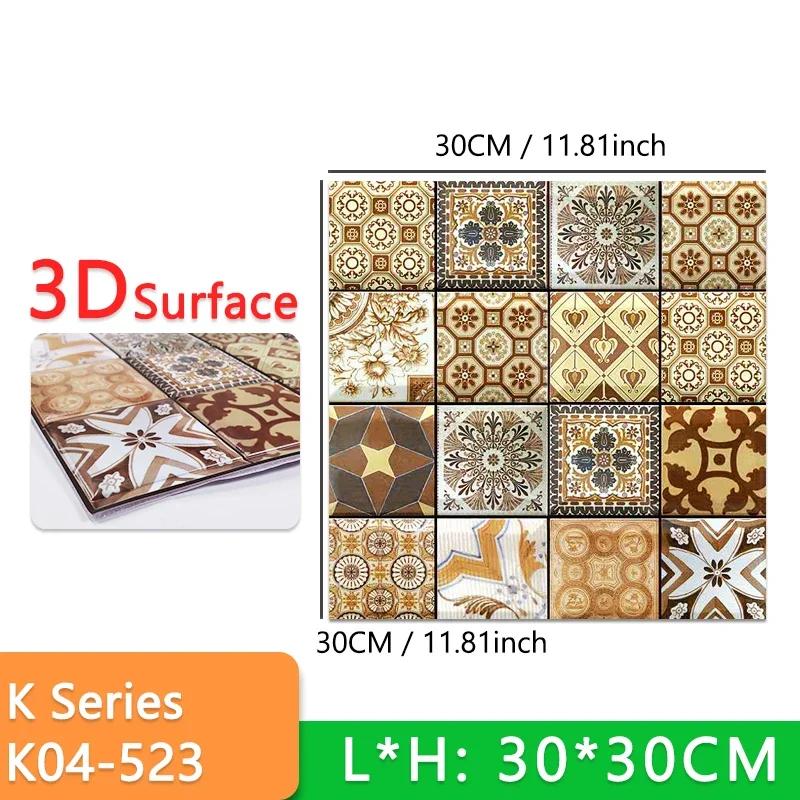 10pcs Thick Wall Sticker Self Adhesive Tiles Floor Stickers Marble Bathroom Ground Wallpapers waterproof PVC Bedroom living Room