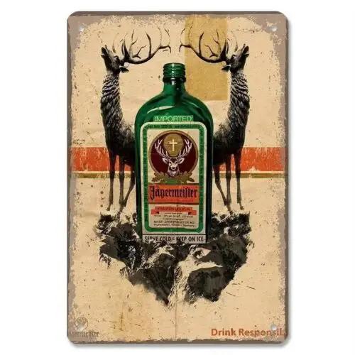 

Jägermeister Вінтажний Металевий Баннер Бар Олень Настінне Мистецтво Декор Чоловічої Кімнати Ретро-Алюміній 20x30cm（7.8x11.8inch）