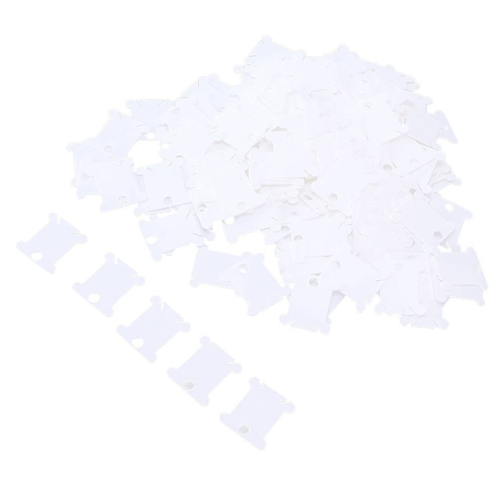 300pcs Plastic Floss Bobbins White Embroidery Floss Cards Thread Organizer For Cross Stitch