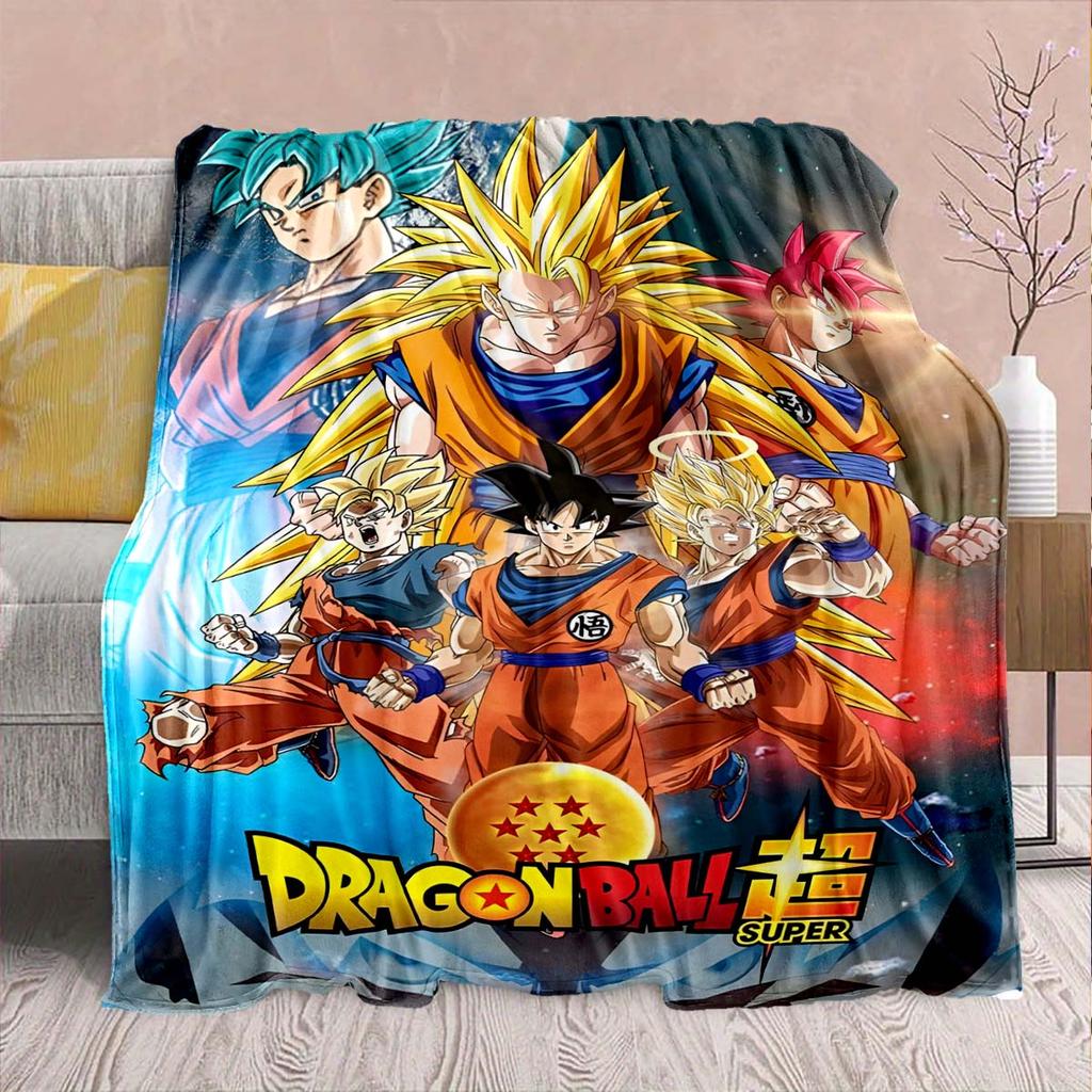 Coperta in Flanella Anime Dragon Ball - Morbida Calda Perfetta per Divano, Biancheria da Letto Campeggio Viaggio Ufficio Decorazione Casa -QJY