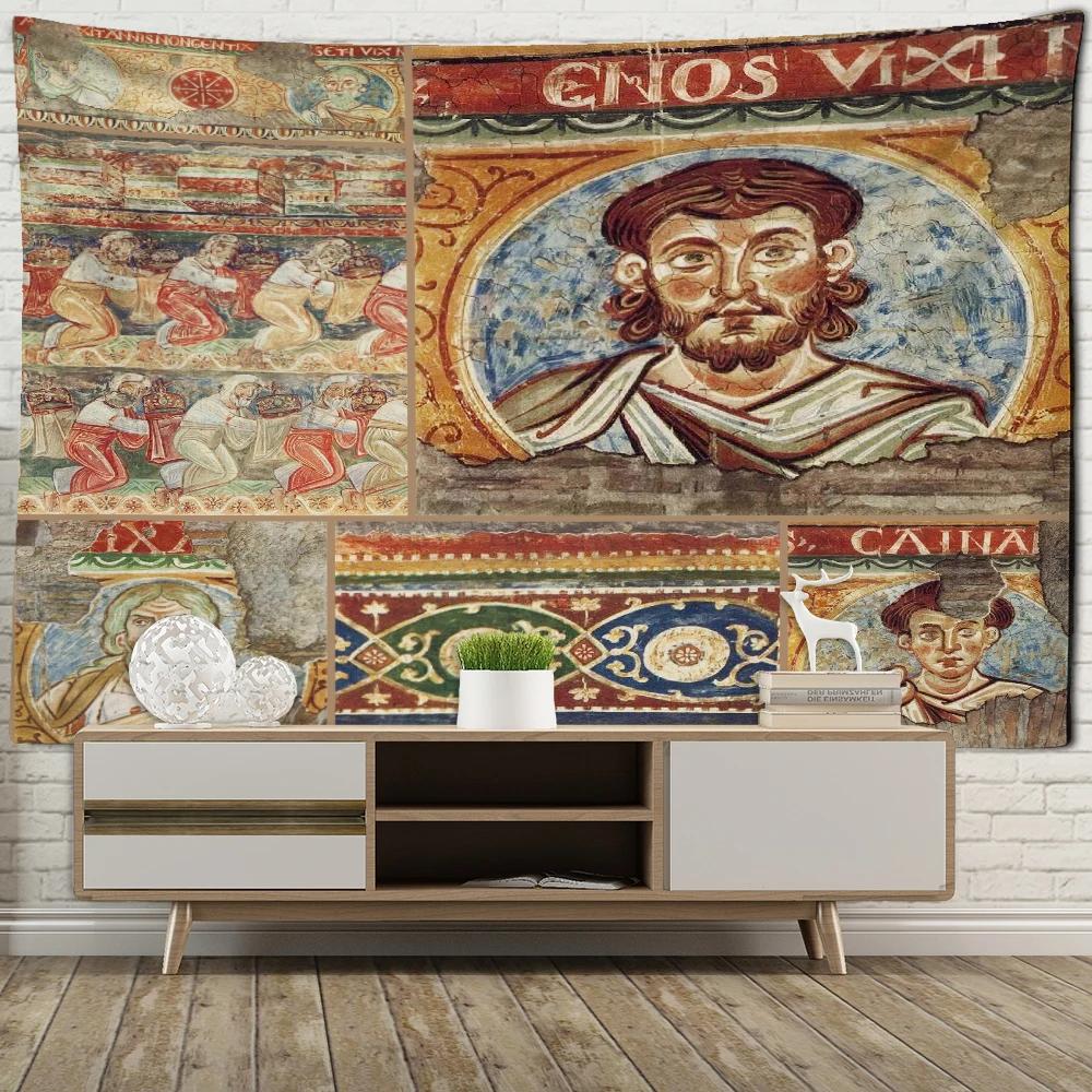Imperium Romanum Obraz Tapisérie Král Justiniánská dynastie Retro Nástěnné Tapisérie Boho Home Dekor Nástěnná malba Macrame