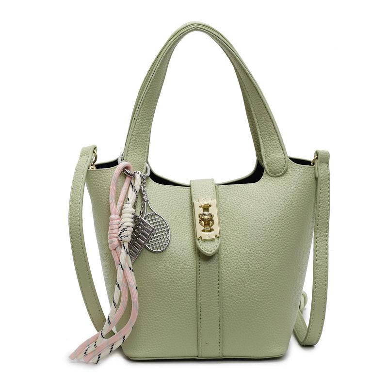 This Year's Popular Simple Ou Ruofeng Lychee Pattern Hand Carrying Bucket Bag Fashion Temperament Versatile High Sense Messenger Women's Bag