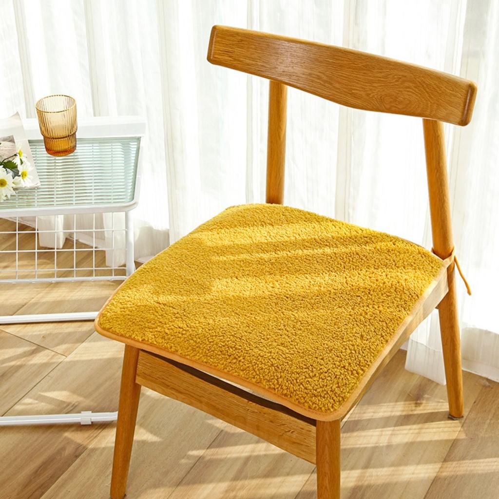 Solid Color Square Plush Seat Cushion, Office, Restaurant Seat Cushion