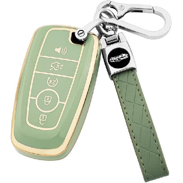 For Ford Key Fob Cover With Keychain,Key Fob Cover Case Shell For Ford Explorer Fusion Escape Edge Expedition F150 F250 F350 F450 F550 Maverick