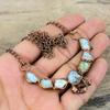 Larimar Rough Necklace Electroformed Copper Necklace Adjustable Chain Necklace Handmade Electroformed Jewelry High Quality Gemstone Necklace