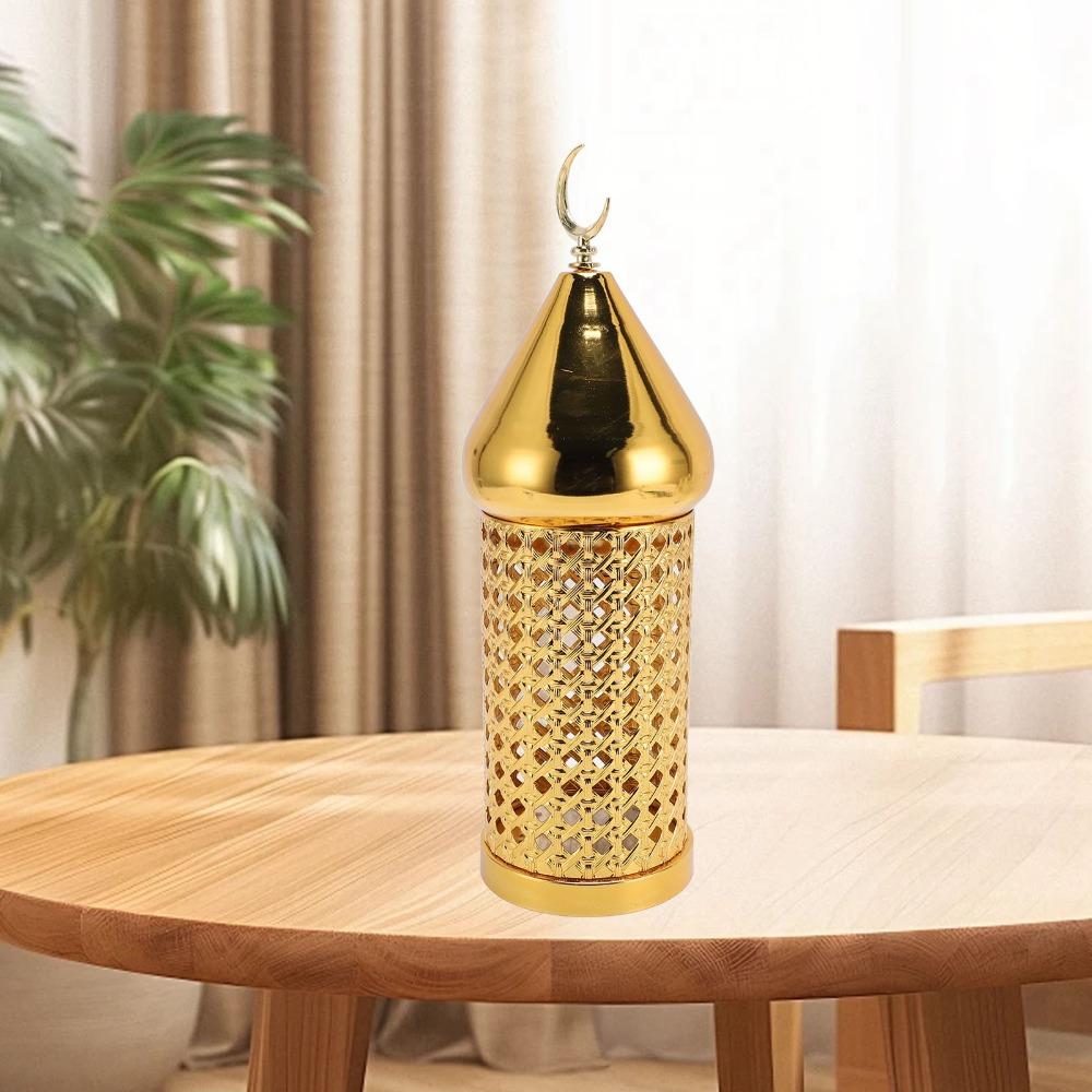 3.74x11.81in Golden Windproof Candle Lantern Gold Scented Candle Lantern  Home Lighting Display