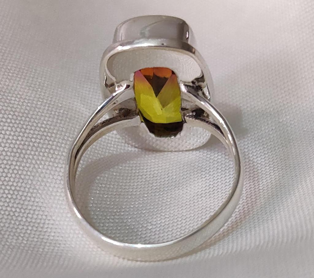 Ametrine Ring, 925 Solid Sterling Silver Ring, Boho Ring, Handmade Jewelry, Multi Color Gemstone, Engagement Ring, Gift for Her