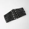 Solid Fashion Color Strap Decoration Women Casual Elastic Waistband Wide
