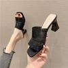 Fashion Slides Rhenstone Shoes Gold Open Toe Women's Slippers and Ladies Sandals Heeled Sexy Elegant Fashionable H Sandal Top Designs 39