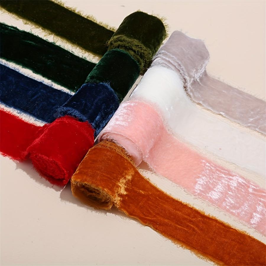 Exquisite Handcrafted Velvet Ribbon for Seasonal Home and Kitchen Decor with Classic Style - 1 Roll 1.5 Inch X 1 Yards of Serged Velvet Ribbon
