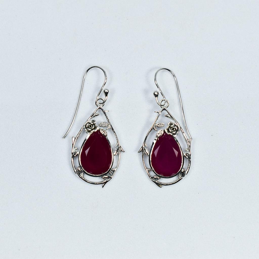 Natural Amethyst 925 Sterling Silver Earrings: Floral Jewelry