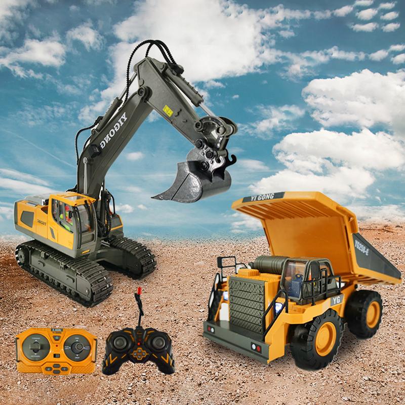 Non-Toxic Children Rc Car Toys Remote Control Car Toys For Children Radio Control Excavator Dump Truck Bulldozer Electric Car Kids Toys Gift