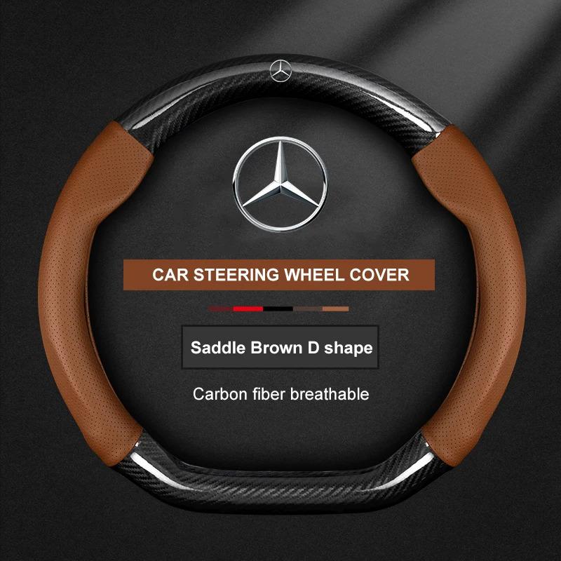 Car Steering Wheel Cover For Mercedes Benz A B C E S Class AMG GLA GLB GLC GLE CLA CLS SLC GLS GLK SLK Vito ML Pilot A45 C43 C63 BD1
