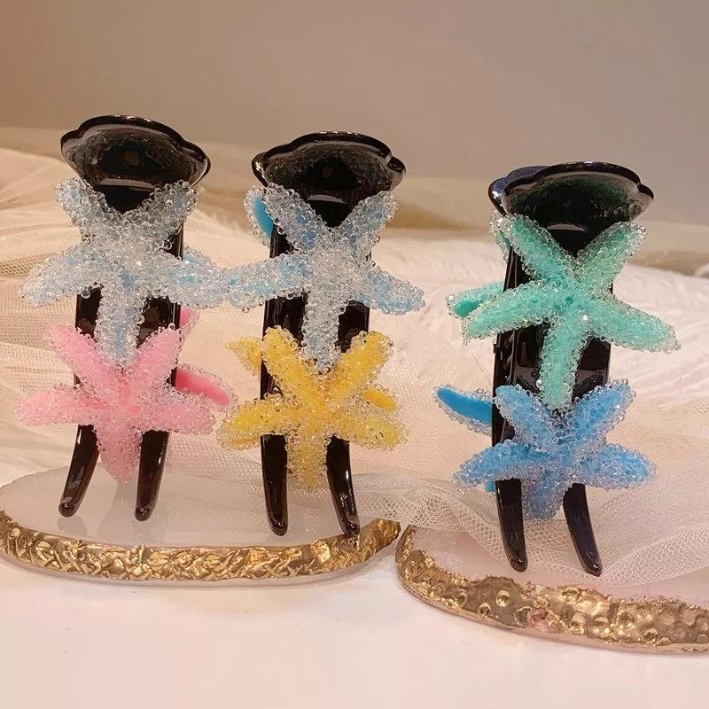 The Latest Elegant Hair Clip Crystal Starfish Crab Hair Big Hair Claw Clip Ponytail Women Hair Accessories