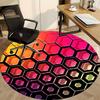 1pc Honeycomb Pattern Chair Carpet for Office, Round Non-Slip Durable Large Size Office Carpet, Suitable for Office, Beautiful Decoration