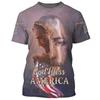 Camiseta Jesus Cristo Masculina Feminina Manga Curta Gola O Camisetas Padrão Impresso 3D Bandeira dos EUA Adoração Capela Roupas Pulôver Top Camiseta