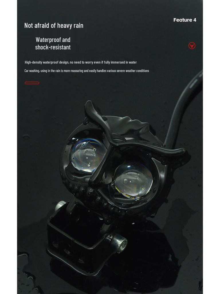 Owl Dual-Color LED Motorcycle Laser Spotlight Bulb