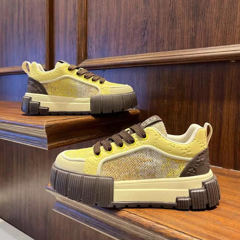 

Autumn trend light luxury thick-soled versatile canvas shoes casual fashion color matching trendy shoes comfortable men s sports shoes men s shoes 44