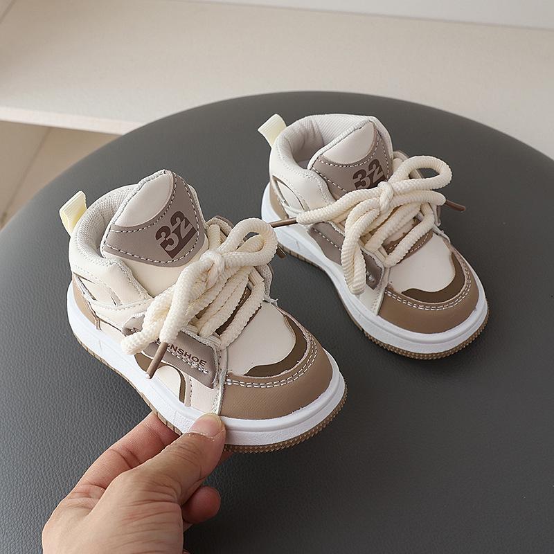 2026 Spring Kids' Soft-Soled High-Top Sports Shoes - Non-Slip Casual Board Shoes for Boys and Girls