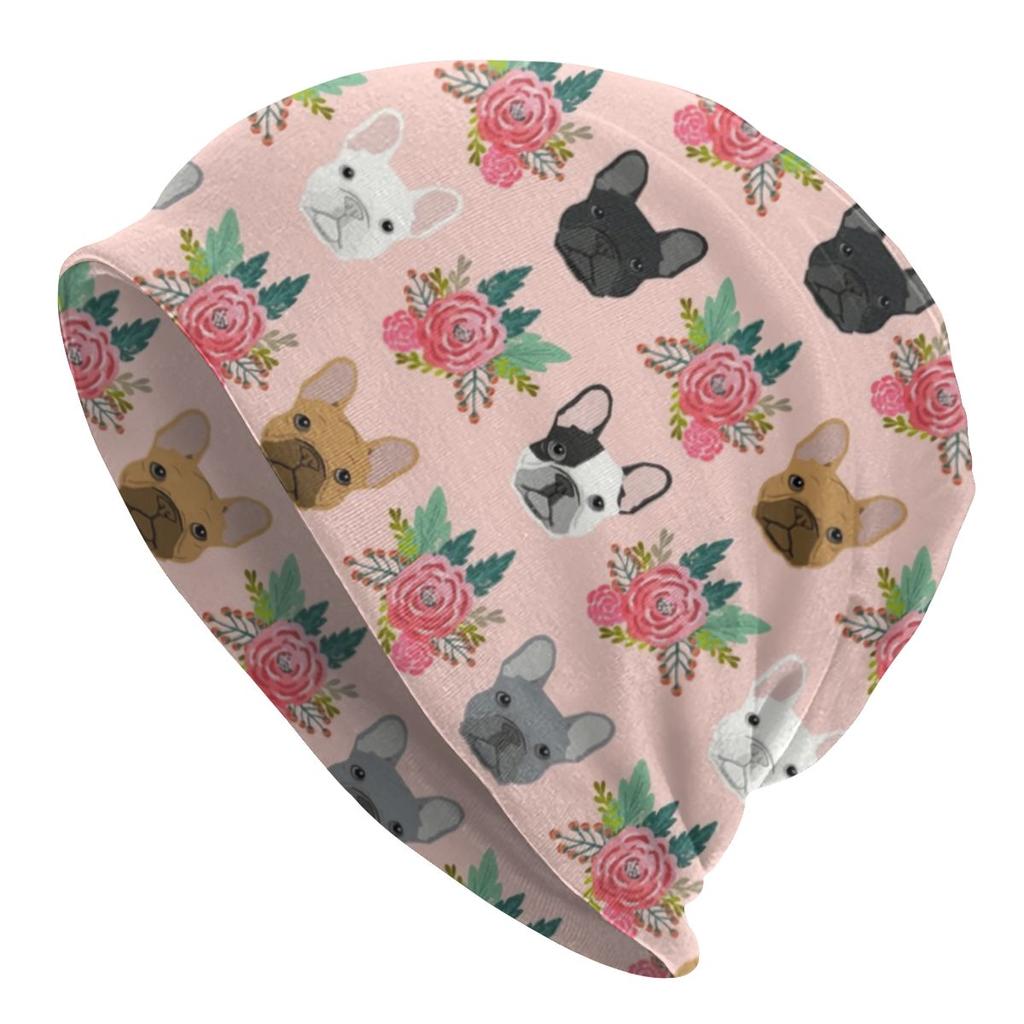 Winter Warmer süßer Pomeranian Deutscher Spitz mit Blumen Motorhaube Femme Beanie Mütze Hippie Haustier Hund Outdoor Ski Skullies Beanies Cap