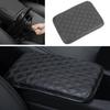 1x Car SUV Armrest Box Pad Cover Protect Center Console PU Leather Cushion Black