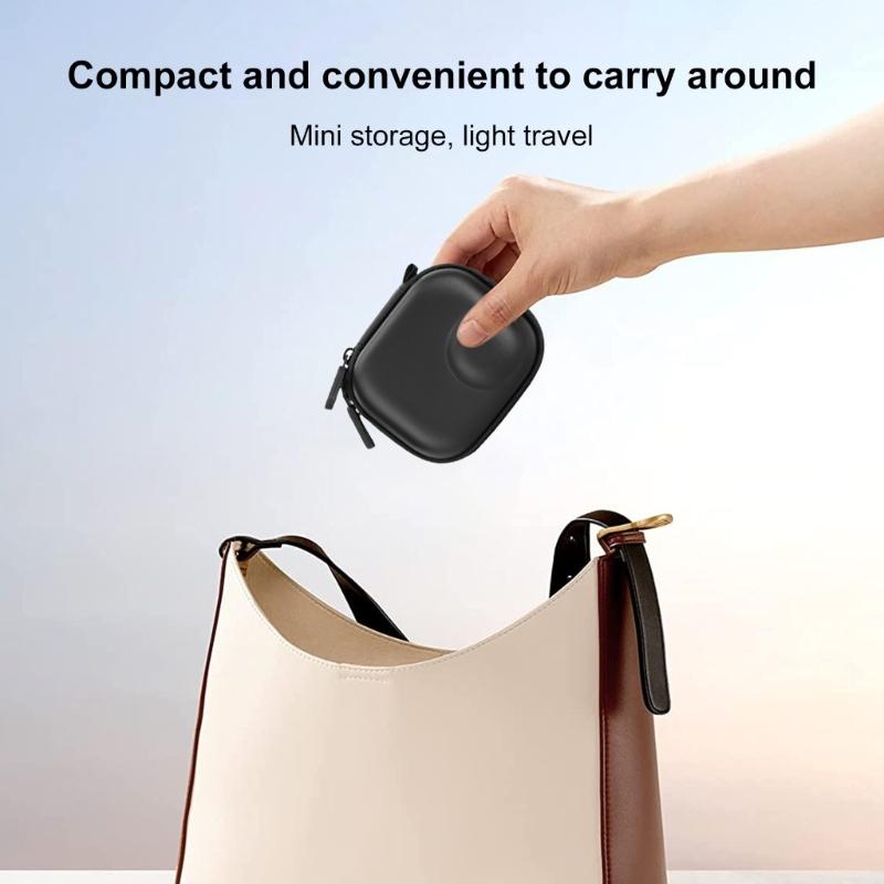 Portable Storage Bag for Sports Camera Featuring Waterproof Design Shockproof EVA Case and Attached Clip Carabiner