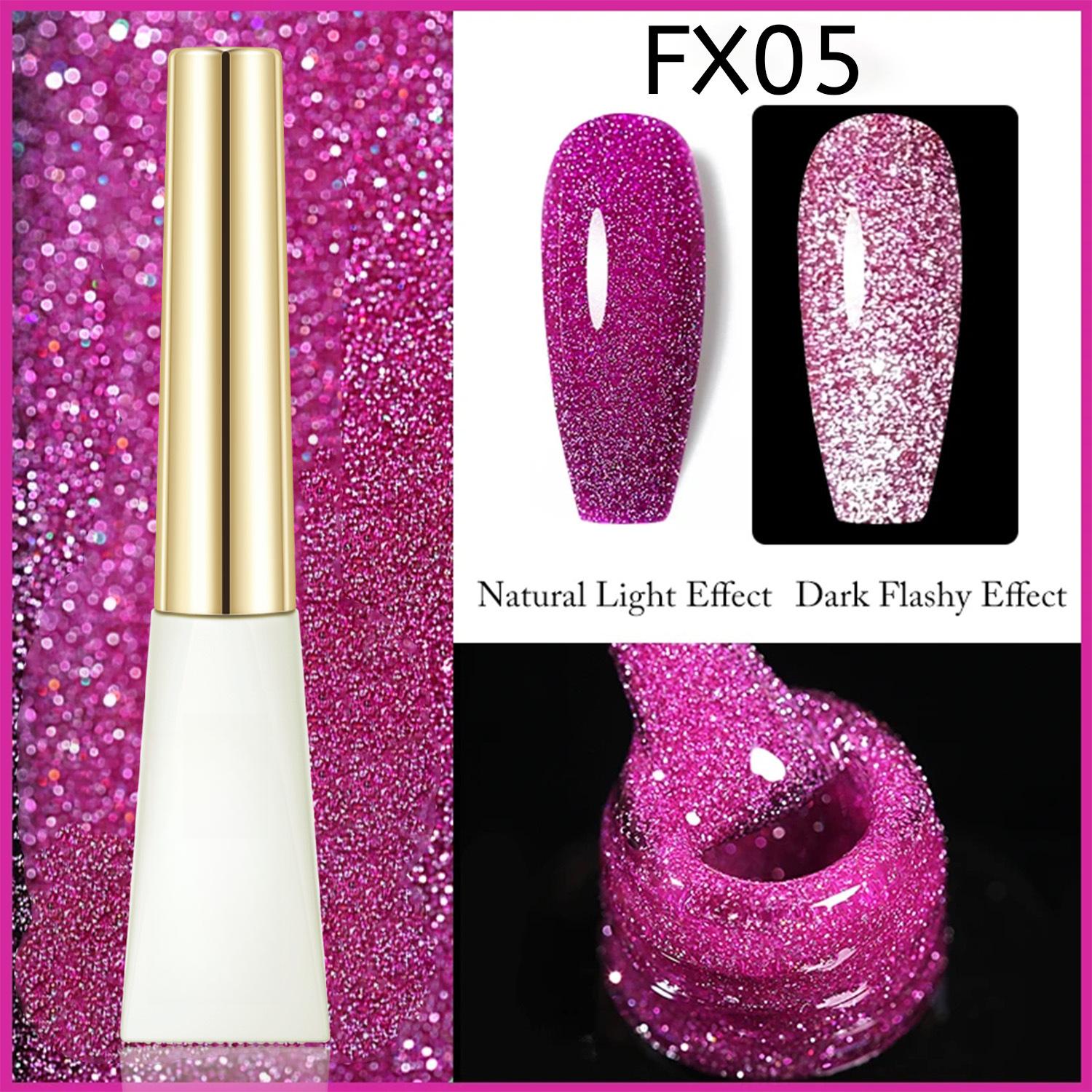 

Светоотражающий гель-лак для ногтей Яркий мерцающий серебристый лазер Полуперманентный нейл-арт Soak Off УФ-гель-лак 05