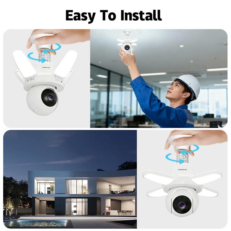 Tri-Leaf Full-Color Night Vision Panoramic WiFi Camera with Mobile Remote Monitoring