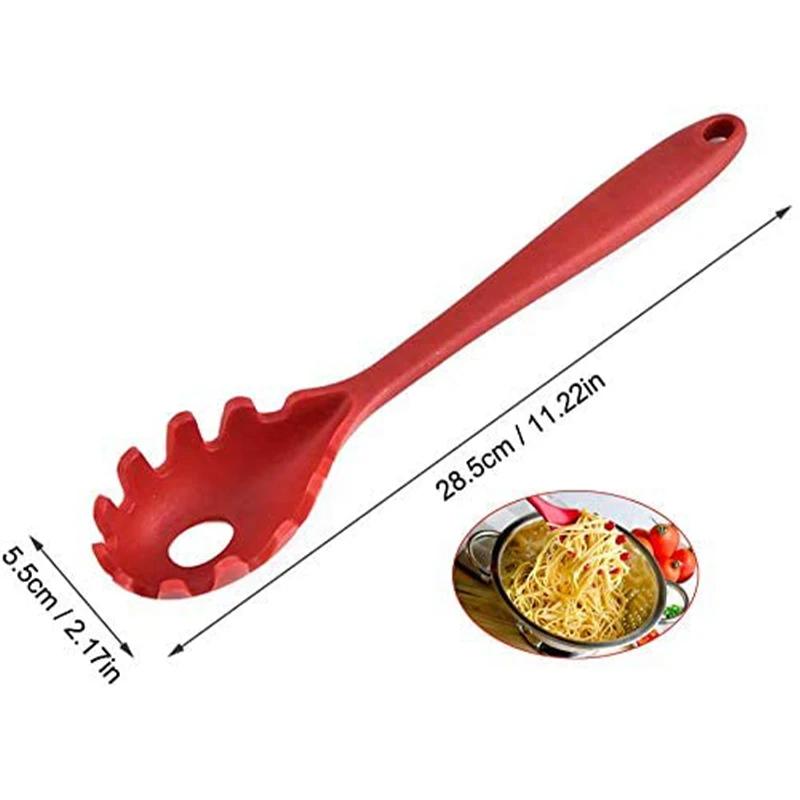 Silikon Pastasil Nudelsil Långt Handtag Spaghettisked Nudelsked Sil Hålslev Nylon Avloppssil Köksredskap