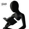 Industrial Style Bookend 3D Printed Bookshelf Decor Thinker Statue, Abstract Art Ornament, Reading Sculpture, Aesthetic Nordic Minimalist Figurine,