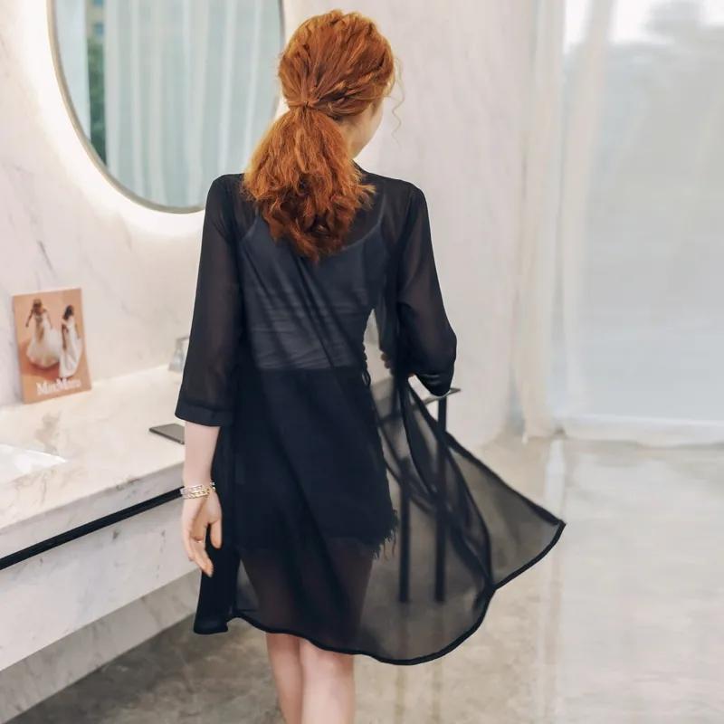 Women's Sun Clothing Lightweight Long UV Protection Jacket Summer Sunscreen Large Size Thin Jacket Female Chiffon Cardigan Coat 5XL