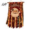 Santa Claus Elk Snowman Gingerbread Man Banner Christmas Hanging Cloth Decoration with LED Light for Home Door Wall And Window Holiday Indoor Outdoor