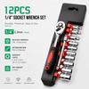HOMEFISH 12 Pcs Wrench Socket Set Repair Tool Kit Universal for Motorcycle Bicycle Car Boat Auto Hardware Tools