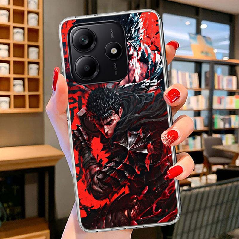 Black White G-Guts B-Berserks Phone Case For Xiaomi Redmi Note 15 14 13 12 11 10 Pro Plus 14S 12S 11S 11T 11E 10S Soft Fundas Sh