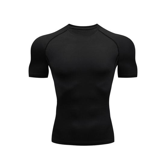 

Men Gym Muscle Tee Crew Neck Tight Fit Athletic T-shirt Breathable Shaping T-shirt for Gym Sports Outdoor Exercise Fitness M