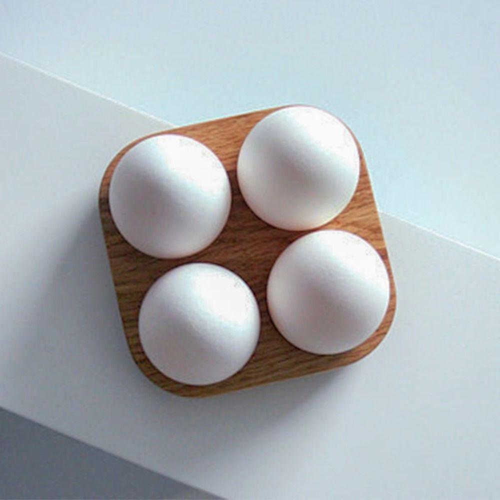 Handle Wood Egg Holder Double Row Wood Egg Tray Sturdy Egg Organizer Rack  Countertop