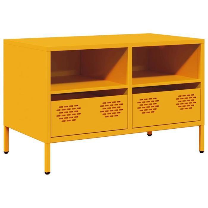 VidaXL Meuble TV jaune moutarde 68x39x43,5 cm acier laminé à froid 851319