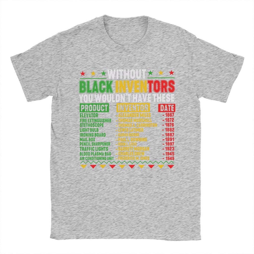 Without Black Inventors Black History Month T Shirts Mens 100 Cotton TShirts Round Collar  Tees Short Sleeve Clothing