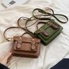 Estilo Universitario Retro Bolso Cambridge Bolso de Hombro de Cuero PU Bolso Cruzado Simple Streetwear