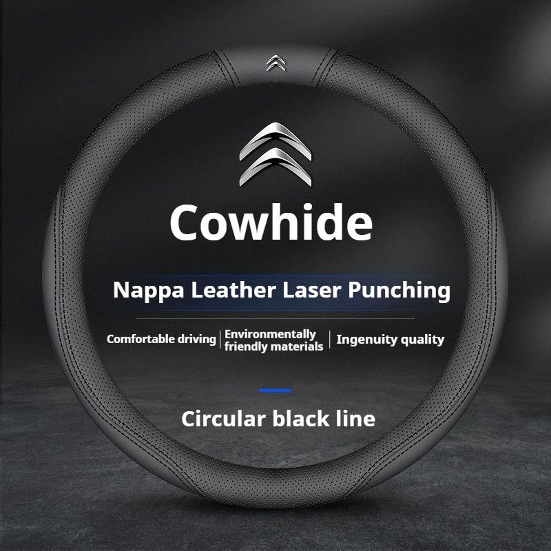 38cm Leather Car Steering Wheel Cover For Citroen C1 C2 C3 C4 C5 C6 C4L Berlingo Picasso Aircross Sega Ely See Auto Accessories