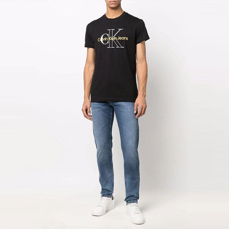 Calvin Klein Large Logo Letter Print Short Sleeve T-Shirt Men Tops Black J30J320717-BEH