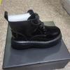 British style big head small leather shoes women's new retro muffin platform couple Korean version high-top short boots men