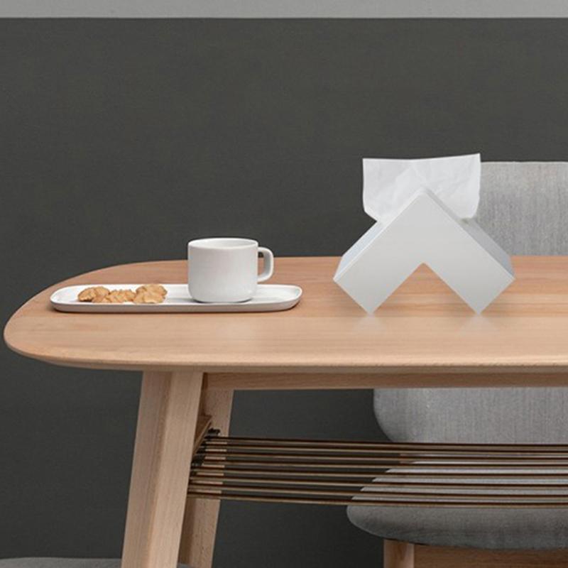 Nordic Right Angle Desktop Napkin Paper Storage Case Tissue Box Holder Organizer
