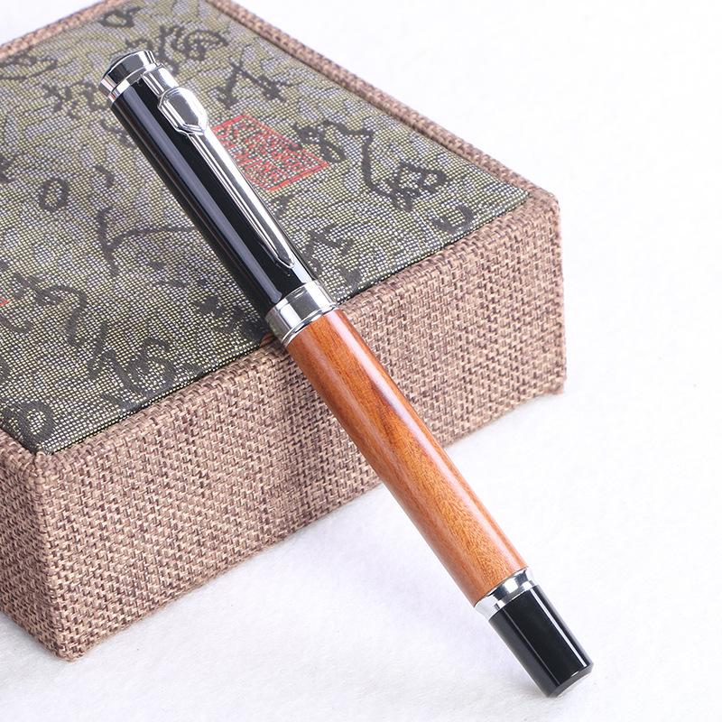 Huaqi Gem Top Rosewood Orb Pen Mahogany Gift Box Set Can Be Engraved With Business Gift Signature Pen