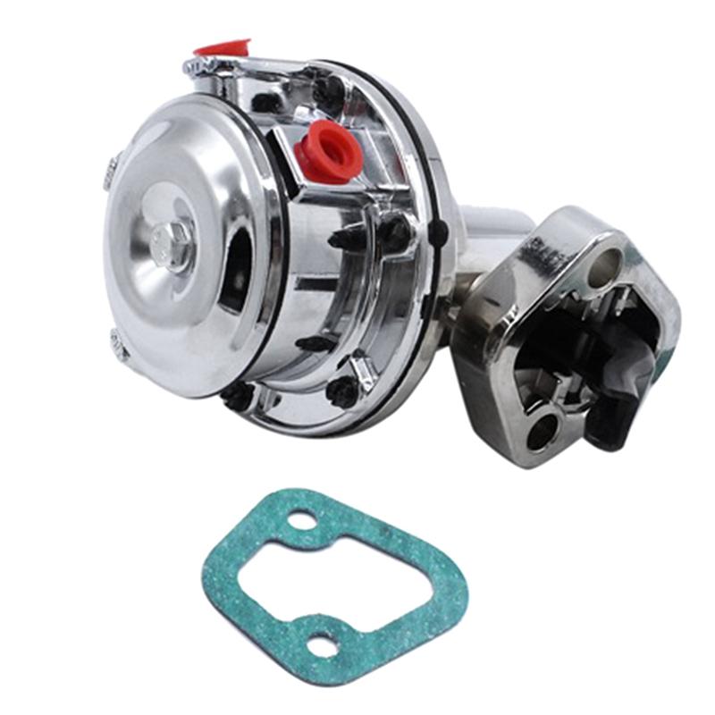 AB61-For Chevy Small Block V8 Mechanical Fuel Pump - 2 Valve 80 GPH 8 PSI - SBC (262-400) Chrome Car Accessories