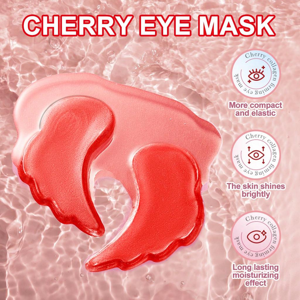 1 Pair/5 Pairs/10 Pairs Cherry Collagen Eye Mask, Reduces Fine Lines, Dark Circles And Eye Bags, Rel